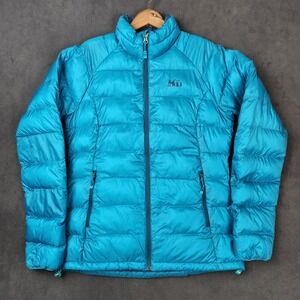 REI Down Insulated Jacket Womens Medium Blue Teal Pertex Quantum Puffer Outdoors